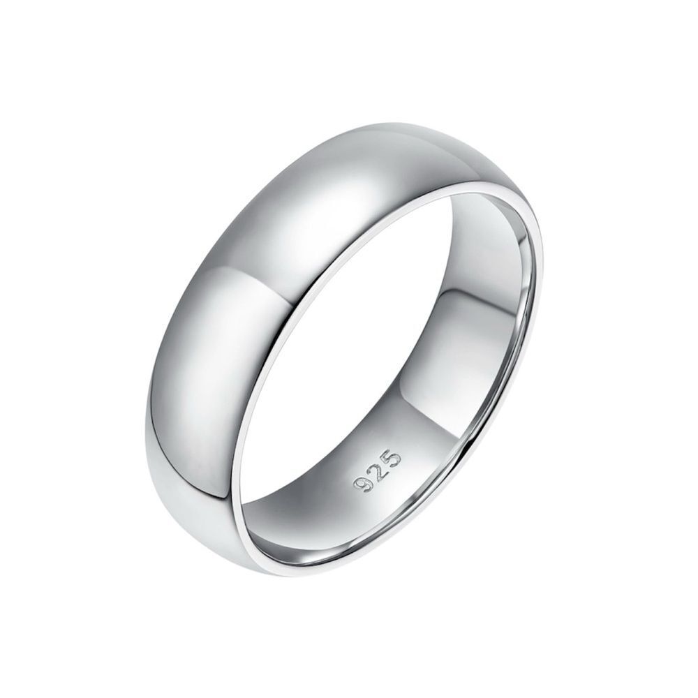 925 Sterling Silver Men’s Plain Dome Wedding Band Ring Fit Size 5.5